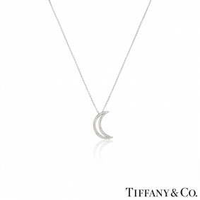 Tiffany & Co. Platinum Diamond Moon Pendant Tiffany & Co. Platinum Diamond Moon Pendant